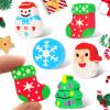 40 Pcs Large Christmas Erasers Bulk Christmas Tree Santa Snowman Snowflake Eraser Assortment Big Novelty Eraser Desk Pets for Party Favors Homework Rewards view 3