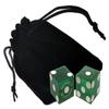 Cyber-Deals Rattan Craps Dealer Dice Stick 36" Inch + Selected Las Vegas Casino Authentic Dice Pair + Dice Pouch Bundle (Sunset Station (Green Frosted)) view 2