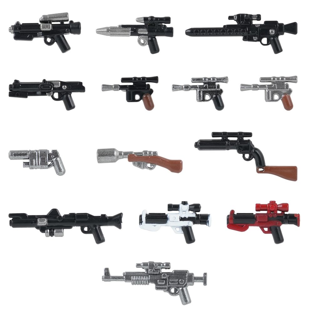 MOOXI 14Pcs Space Wars Minifigs Camouflage Version Weapon Pack Set,Compatible with Most Brand Mini People