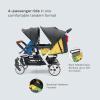 Familidoo H4E Quad Stroller Wagon for Kids, 4-Seater Daycare Baby Stroller with 5-Point Safety Harness, Lightweight & Foldable with All Reclining Seats, Double Canopy & Rain Cover  All-Terrain Wheels view 2