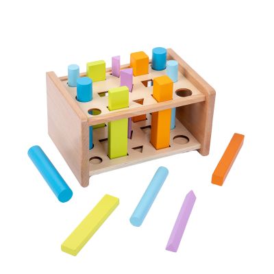 Montessori Toys for 1 2 3 Years Old Wooden 3D Shape Matching Toys,Wooden Posting Stand Montessori Color Sorting Sticks Game-Cognitive Shapes Colors,Educational Sensory Toy for Boys Girls Gift15 Pcs