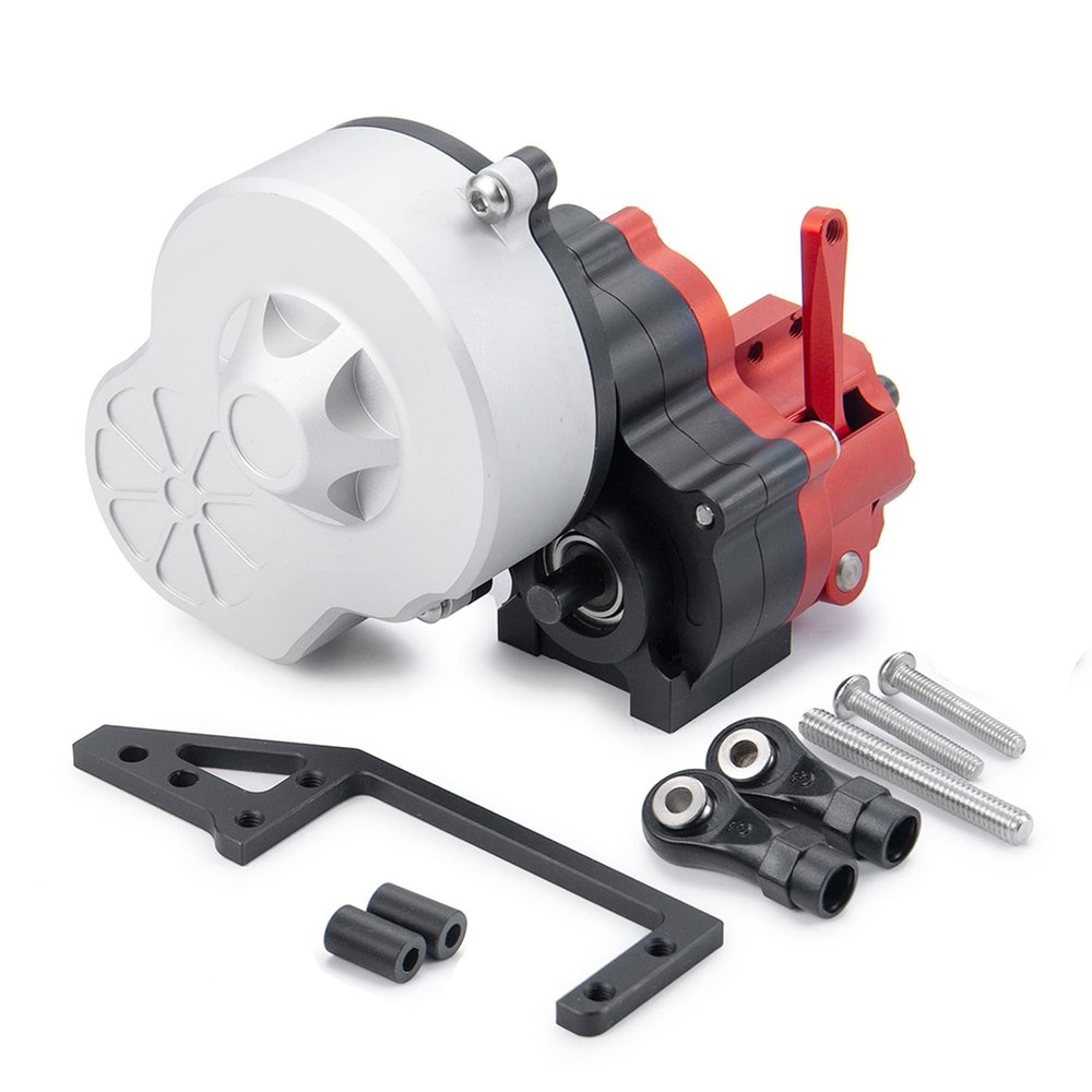 1/10 RC Car Gearbox Metal Complete Transmission Case with Gear for Axial SCX10 SCX10 II 90047 RC Crawler Car