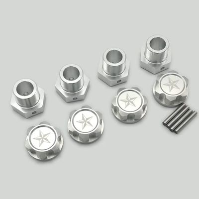 for Arrma 1/5 Kraton 8S Outcast 8S ARA310929 ARA310928 Silver Aluminum Wheel Hexes and Nut