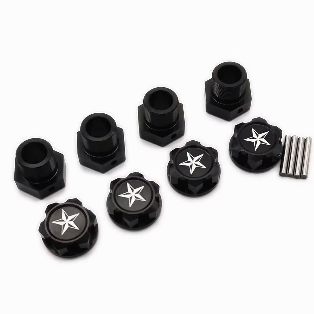 for Arrma 1/5 Kraton 8S Outcast 8S ARA310929 ARA310928 Black Aluminum Wheel Hexes and Nut