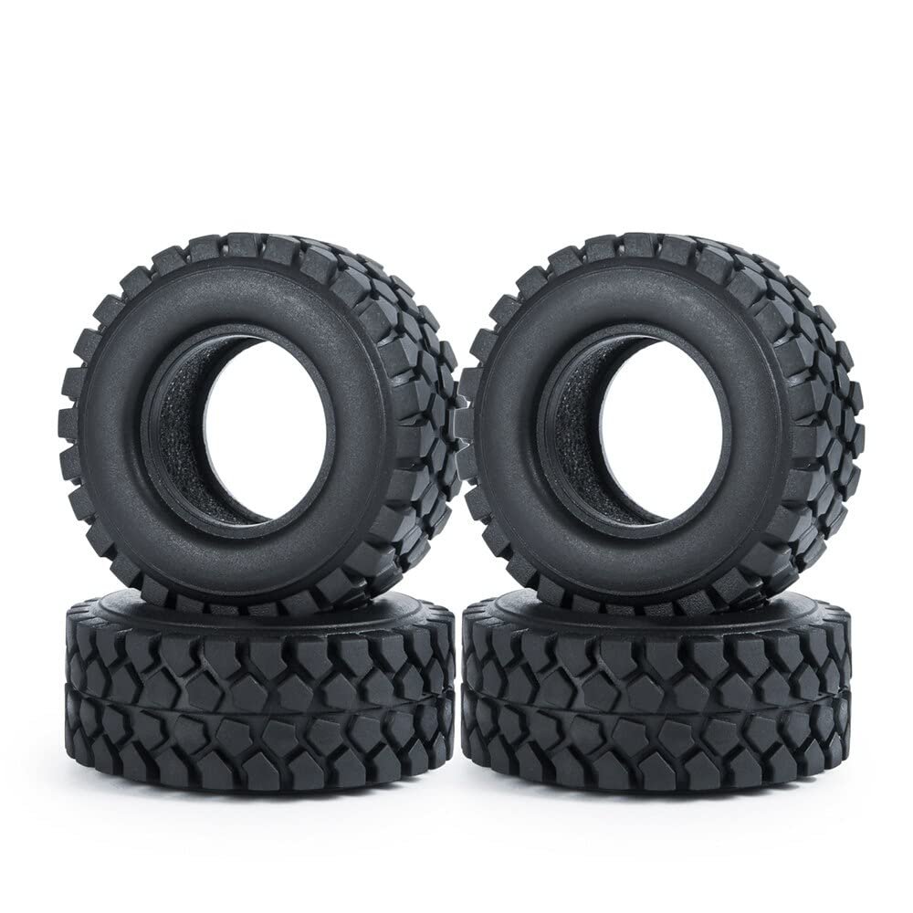 4PCS 1.0" Soft Rubber Tyres 50/54mm Width for 1/24 Axial SCX24 90081 AXI00001 AXI00002 RC Crawler Car Wheel Tires ( Color : No.4-50mm Tyres )