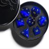 Natural Gemstone DND Dice Set,7 Pcs Blue Cat's Eye Gemstone Handmade Polyhedral D&D Dice with Gift Metal Box for Dungeons and Dragons MTG Role Playing Games (Blue Cat's Eye Gemstone) view 3