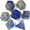 Natural Gemstone DND Dice Set,7 Pcs Lapis Lazuli Handmade Polyhedral D&D Dice with Gift Metal Box for Dungeons and Dragons MTG Role Playing Games (Lapis Lazuli) view 1