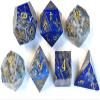 Natural Gemstone DND Dice Set,7 Pcs Lapis Lazuli Handmade Polyhedral D&D Dice with Gift Metal Box for Dungeons and Dragons MTG Role Playing Games (Lapis Lazuli) view 2