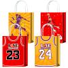 16 Pieces Basketball T-shirt Gifts Bags for Birthday Party Supplies,Basketball Jersey Goody Snacks Treat Favors Bags with Handles for Kids Adults Basketball Theme Party Decorations view 1
