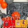 16 Pieces Basketball T-shirt Gifts Bags for Birthday Party Supplies,Basketball Jersey Goody Snacks Treat Favors Bags with Handles for Kids Adults Basketball Theme Party Decorations view 2