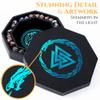 Soar Forge Dice Tray for DND and RPG - Beautiful Cerulean Blue Valknut and Dragon 9 Inch Rolling Tray Compatible with Dungeons and Dragons and Tabletop RPGs - Box Storage to Protect Dice view 4