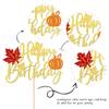 1 PCS Pumpkin Happy Birthday Cake Topper Glitter Maple Leaf Fall Autumn Theme Cake Pick Happy Thanksgiving Cake Decoration for Thanksgiving Day Theme Birthday Party Decorations Supplies view 2