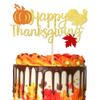 1 PCS Happy Thanksgiving Cake Topper with Maple Leaf Turkey Pumpkin Fall Theme Cake Pick for Thanksgiving Day Theme Party Cake Decorations Supplies view 1