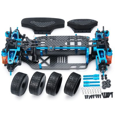 RCHUBAM Metal Carbon Chassis Frame Kit for 1/10 Scale Tamiya TT01 Touring Car RC High Perfomence On Road Drift Car