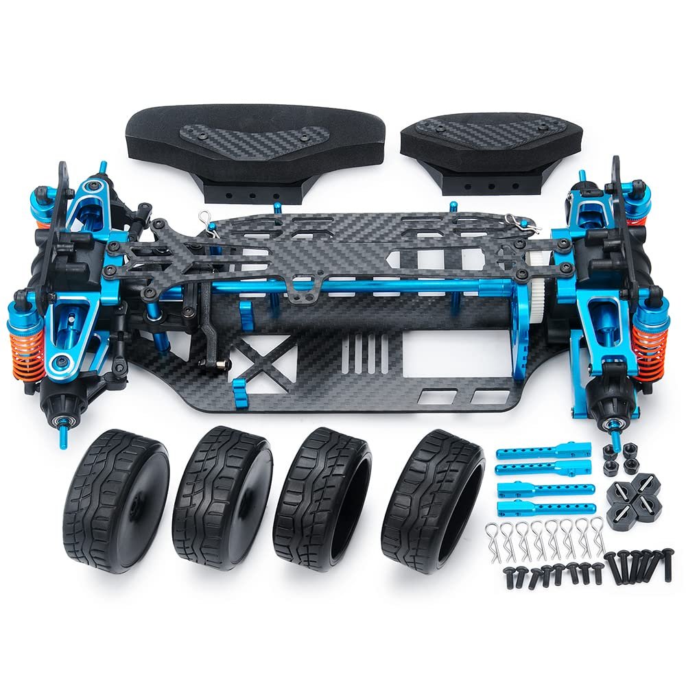 RCHUBAM Metal Carbon Chassis Frame Kit for 1/10 Scale Tamiya TT01 Touring Car RC High Perfomence On Road Drift Car