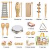 Kids Musical Instruments,100% Natural Wooden Music Percussion Toy Sets, 23 Pcs Tambourine Xylophone Toys for Kids, Girls Boys Preschool Education Early Learning Musical Toys with Bags view 4