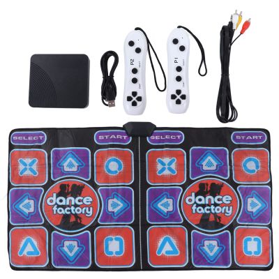 Double Player Dance Mat, PC USB Dancing Mat Compatible for PC AV Video Game, Musical Electronic Dance Mat Pad Blanket Gifts Toys for Kids, Adults, Plug