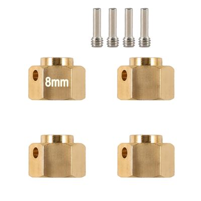 4pcs Heavier Brass 8x12mm Wheel Hex Extended Adapter for RC Crawler TRX4 TRX-4 1/10 RC Hex Wheel Hubs Adapters