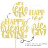 1 PCS Happy Friendsgiving Cake Topper Gold Glitter Happy Thanksgiving Cake Pick Decorations for Thanksgiving Day Theme Party Cake Decorations Supplies view 2