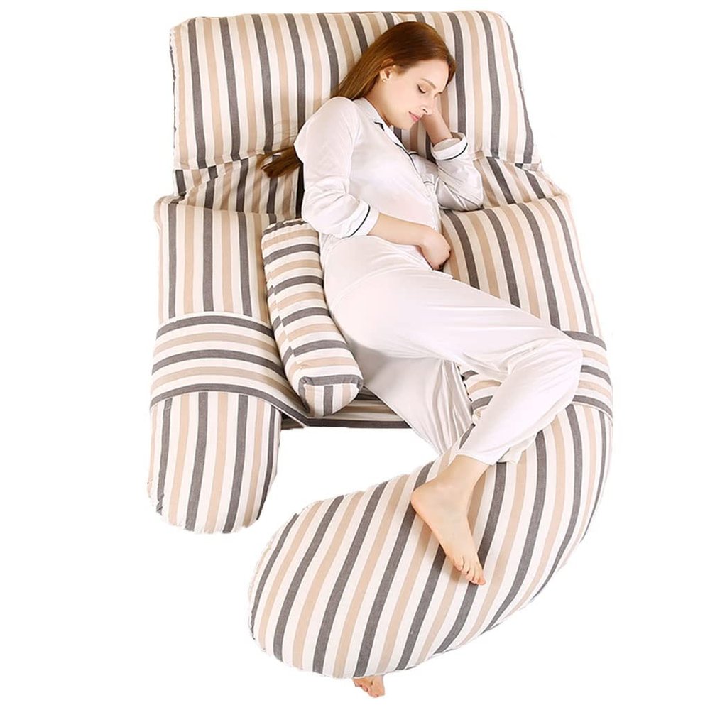 Pregnancy Pillow Cotton U-Shaped Maternity Pillow Removable and Easy to Wash Multi-Functional Breastfeeding Pillow Tummy Neck Pillow (Color : A9, Size : 180x80cm)