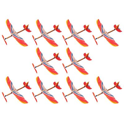 TOYANDONA 10Pcs Rubber Band Powered Airplane Model Glider Planes Airplane Birthday Party Favor Plane Indoor Outdoor Toys for Kids Children (Random Style)