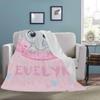 YESCUSTOM Custom Blanket with Name for Baby Boys Girls Personalized Gift Elephant Blankets for Kids Toddler Children Birthday Souvenir Bedroom Decor Soft Cozy Lightweight Throw Blankets,30''x40'' view 3