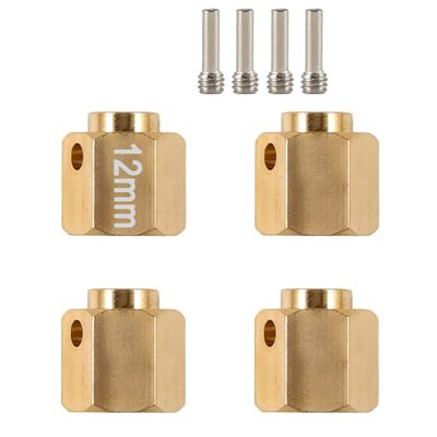 4pcs Heavier Brass 12x12mm Wheel Hex Extended Adapter for RC Crawler TRX4 TRX-4 1/10 RC Hex Wheel Hubs Adapters