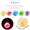 Fahacop 40 Pack Led Light up Responsive Ball Beginner Level Colorful Yo-Yo Bearing Ball for Goodie Bag Fillers Birthday Party Favors Classroom Prizes view 2