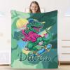 Custom Dinosaur Blanket with Name,Personalized Cute Dino Fleece Throw Blanket Customized Swadding Blanket for Toddler Baby Boys Girls Christmas Birthday Gift,30" x 40" view 1