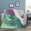 Custom Dinosaur Blanket with Name,Personalized Cute Dino Fleece Throw Blanket Customized Swadding Blanket for Toddler Baby Boys Girls Christmas Birthday Gift,30" x 40" view 3