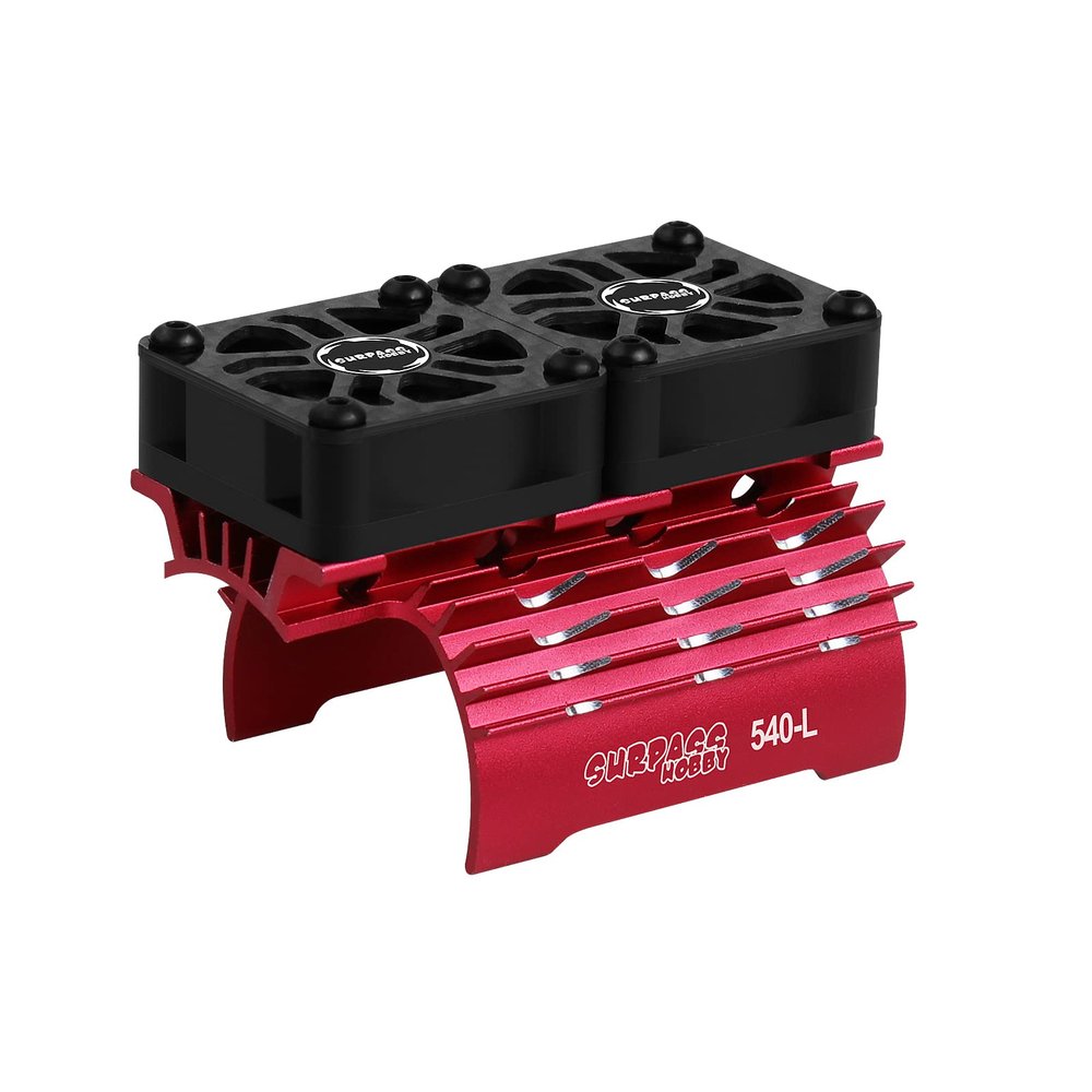 RC Cooling Fans Twin 30mm Motor Fan with Metal Heatsink 3650 3660 540 550 Brushless Motor Replacement Parts for 1/10 RC Car Truck Diameter 36-38mm Brushless Motor