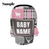 Personalized Baby Car Seat Covers with Name, Custom Nursing Cover Breastfeeding for Babies, Carseat Canopy for Boys and Girls, Infant Stroller Cover, Breathable Carseats Cover(Dinosaur Theme) view 2