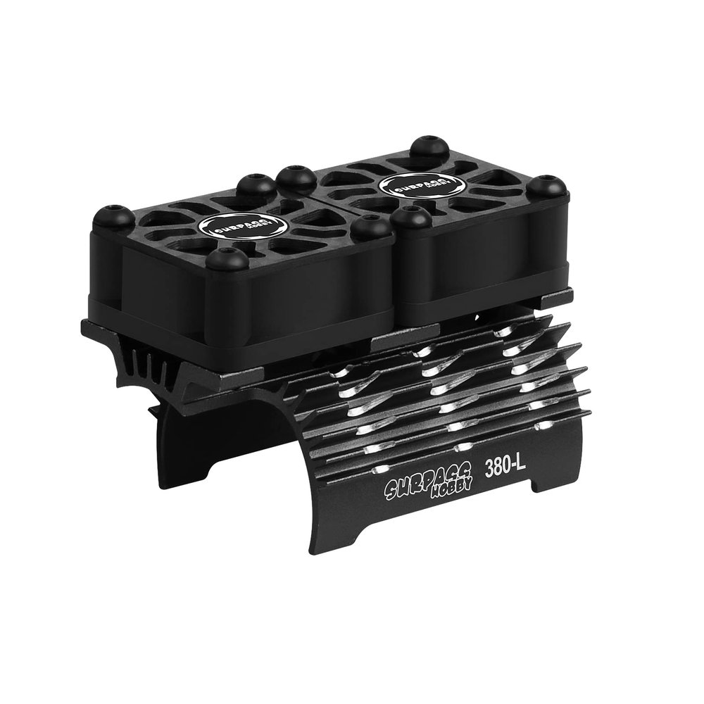 RC Car Motor Cooling Fan 32000 RPM 25mm Twin Fans with Metal Heatsink 380/390 Brushless Motor Replacement Parts for 1/10 RC Truck Diameter 28-29mm Brushless Motor
