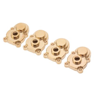 Alomejor 4Pcs RC Brass Steering Knuckle Cover Portal Cover RC Axle Gear Cover for FMS 124 FCX24 RC Crawler (Gold)