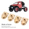 Alomejor 4Pcs RC Brass Steering Knuckle Cover Portal Cover RC Axle Gear Cover for FMS 124 FCX24 RC Crawler (Gold) view 2