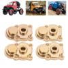 Alomejor 4Pcs RC Brass Steering Knuckle Cover Portal Cover RC Axle Gear Cover for FMS 124 FCX24 RC Crawler (Gold) view 4