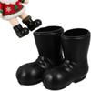 jojofuny 14 Pairs Mini Santa Boots for Crafts - Small Santa Boots for Dollhouse Christmas Decorations, Tiny Doll Shoes for Crafts, 1.1" X 1.1" X 0.4' view 1