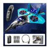 2023 New V17 Jet Fighter Stunt RC Airplane, Drop-Resistant Remote Control Aero Jet Drone with 360 Stunt Spin Gravity Sensing  Lights, RC Fighter Jet Planes Easy Fly RC Glider for Beginner (Blue) view 1