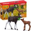 Schleich Wild Life Mother Moose and Calf Playset - North American Forest Animal Toys Playset with Realistic Natural Mother Moose and Baby Calf, Gift for Toddlers, Kids, Boys, and Girls Ages 3 and Up view 1