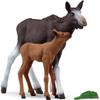 Schleich Wild Life Mother Moose and Calf Playset - North American Forest Animal Toys Playset with Realistic Natural Mother Moose and Baby Calf, Gift for Toddlers, Kids, Boys, and Girls Ages 3 and Up view 2