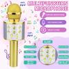 Viposoon Birthday Gifts for 3-11 Year Old Girls, Bluetooth Karaoke Microphone for Kids Gifts for Teenage Girls Christmas Stocking Stuffers for Kids Popular Toys for 4-12 Year Old Boys Girls - Gold view 2