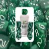 Marble Green Dice - Set of 7 w/Arch'd4 view 1