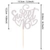 1 Pack Sweet Teenager 16 Cake Topper Glitter 16th Birthday Cake Pick for Cheers to 16 Years Old 16th Birthday Party Cake Decorations Supplies Sliver view 2