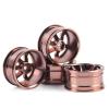 HERCHR 12mm Hex Hubs Metal Wheel Hub, 4pcs Aluminium Alloy Wheel Hub for Universal 1/10 Flat Running Drift RC Car Model Accessory Wheel Rims RC Wheel Rims Set Rc Drift Wheels(Coffee) view 1