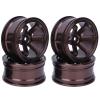 HERCHR 12mm Hex Hubs Metal Wheel Hub, 4pcs Aluminium Alloy Wheel Hub for Universal 1/10 Flat Running Drift RC Car Model Accessory Wheel Rims RC Wheel Rims Set Rc Drift Wheels(Coffee) view 3
