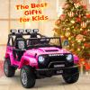 OTTARO Ride on Cars Vehicles 2 Seater, Battery Powered 12V Large Electric Truck for Kids with Remote Control, Spring Suspension, LED Lights, Music(Pink) view 2