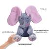 OMGOD Peek a Boo Elephant Stuffed Animals, Infant Newborn Toys, Plush Toy for Baby Girls Hide-and-Seek Game Singing Interactive Musical Toy, Great Gift for 6 Month 1+ Year Girls Moving Ears Bear Doll view 3