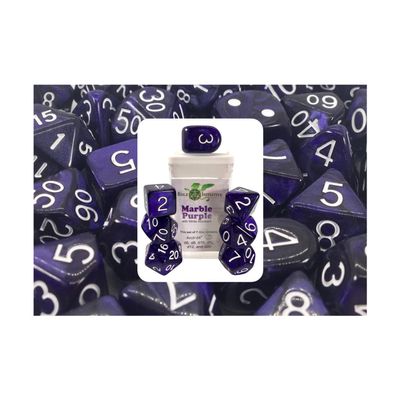 Marble Purple Dice - Set of 7 w/Arch'd4