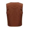 Aislor Boy's Cowboy Cowgirl Western Vest Open Front Fringed Waistcoat Top Jacket for Halloween Carnival Cosplay Brown 12 Years view 2