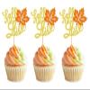 24Pcs Autumn Wedding Cupcake Toppers Fall in Love Cupcake Picks view 1